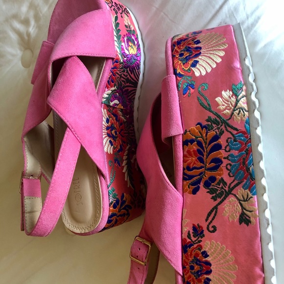 Vintage pink Qipao style platform sandals - Picture 4 of 4